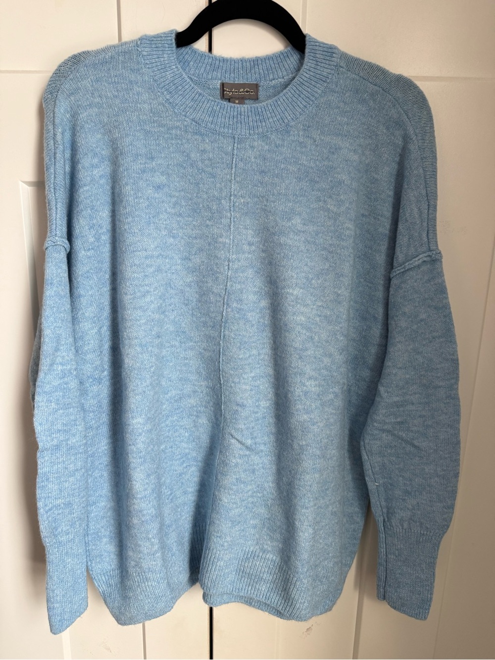 NWOT Style&Co Light Blue Soft Crewneck Sweater in size M.